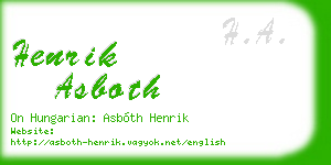 henrik asboth business card